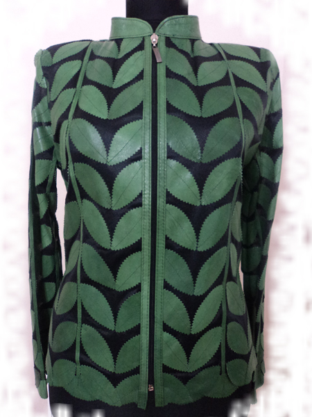 Green Leather Leaf Jacket