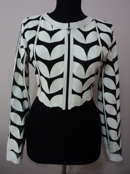 White Leather Leaf Bolero for Women [ Click to See Photos ]